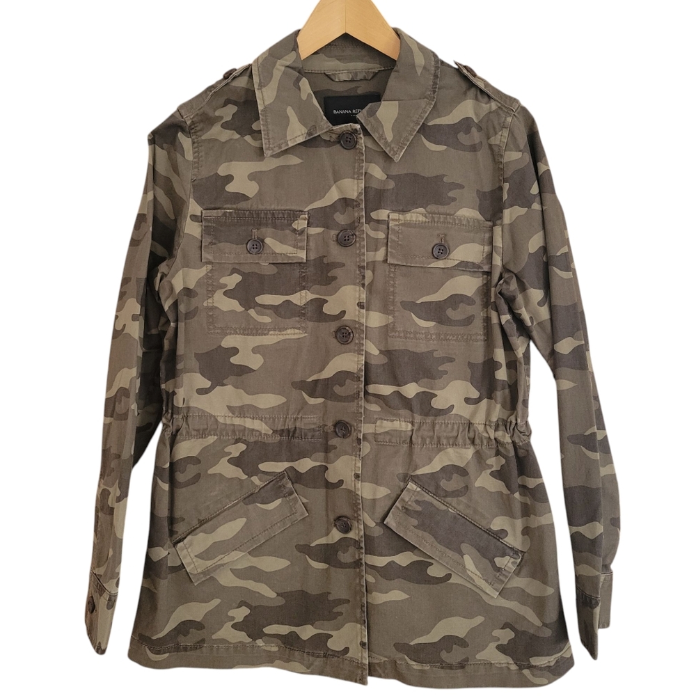 Banana Republic Utility Jacket Womens Size Small Camouflage Button Up Blazer